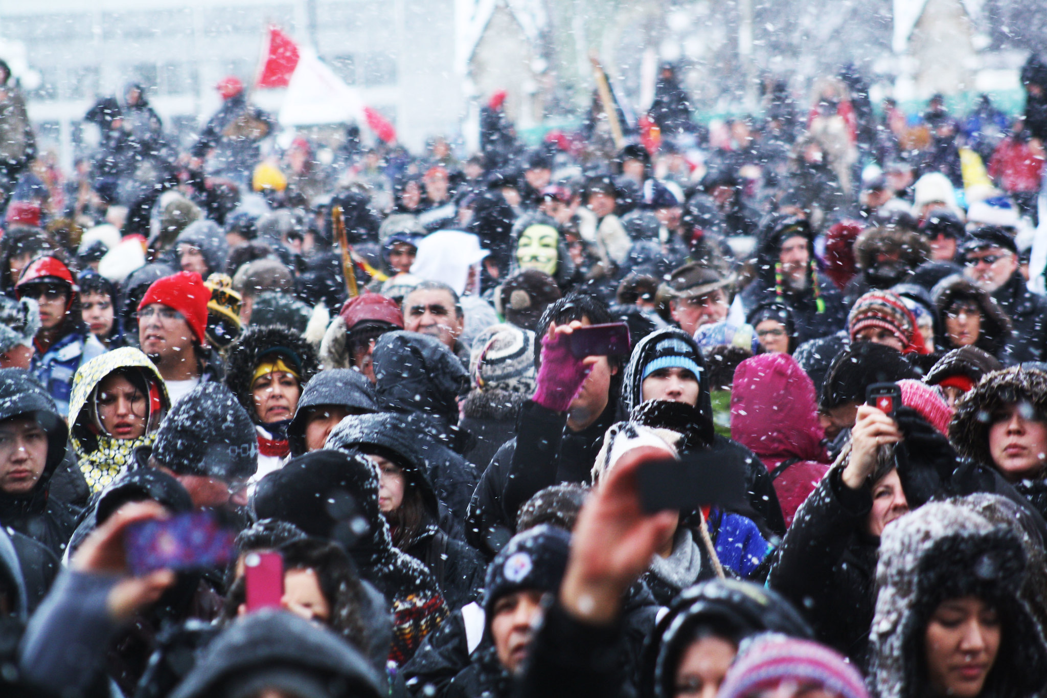 Idle No More Ottawa Action - faces in crowd